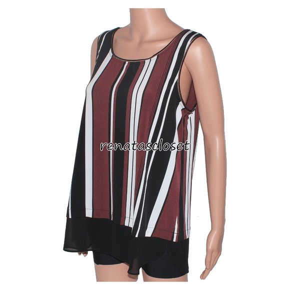 Alfani Women's Striped Overlay Blouse NWT - Picture 6 of 11